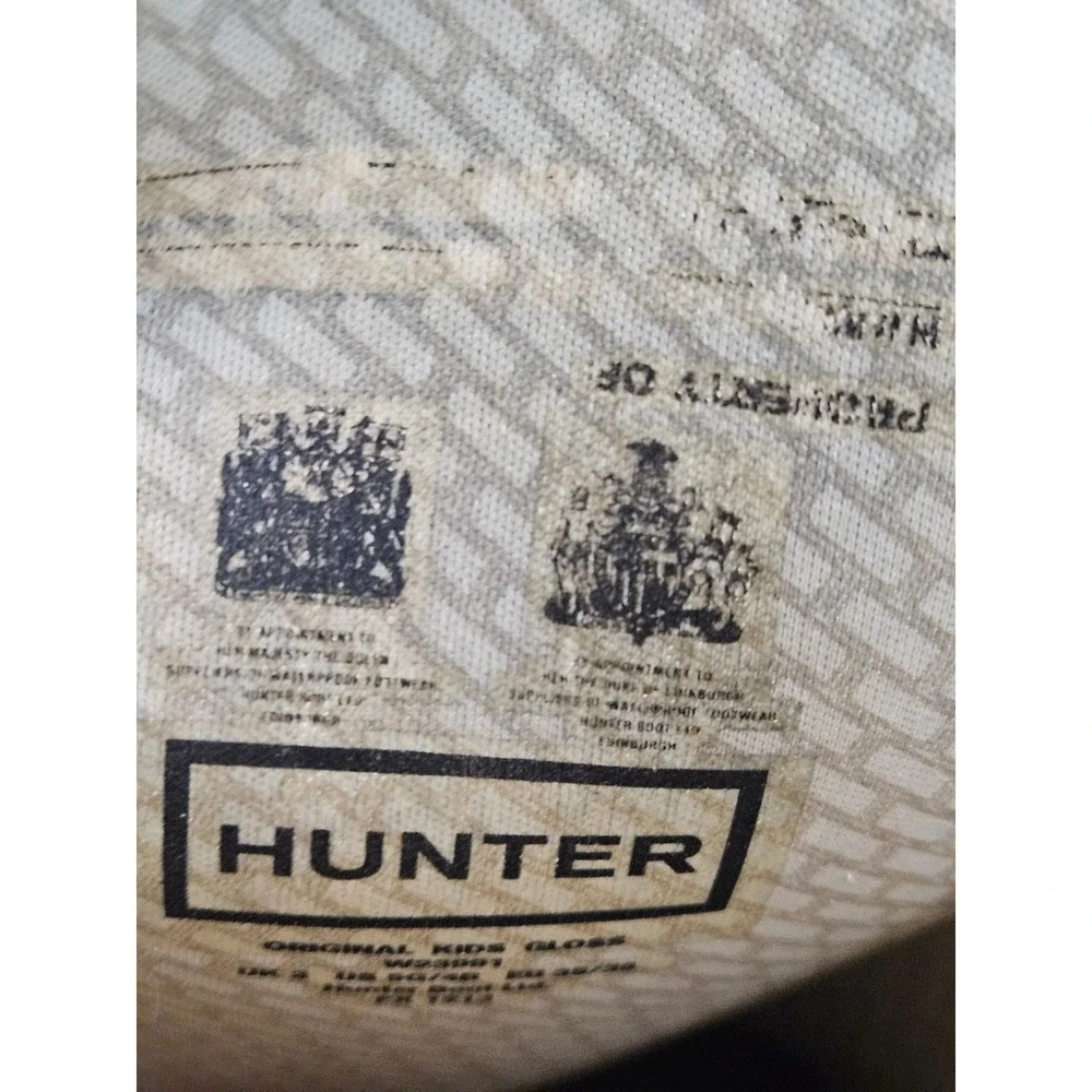Hunter Original Kids Gloss Black Rain Boots W23991 Waterproof Tall Boots US 5G/4